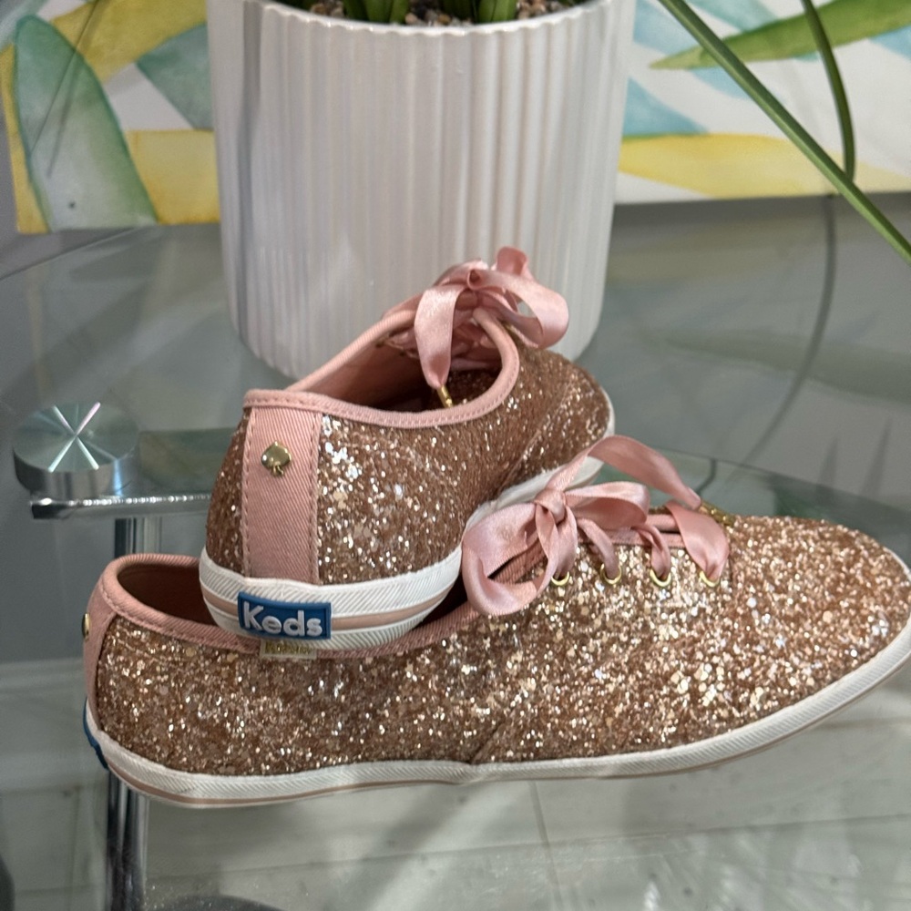 Keds Kate Spade Pink Glitter Sneakers
